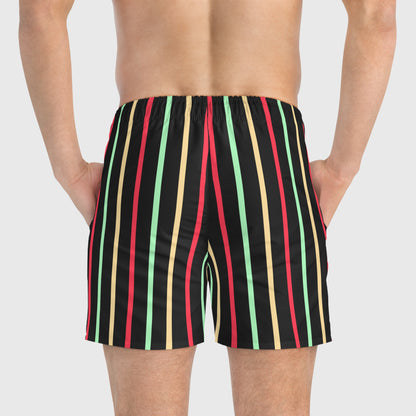 Pastel Striped Swim Trunks