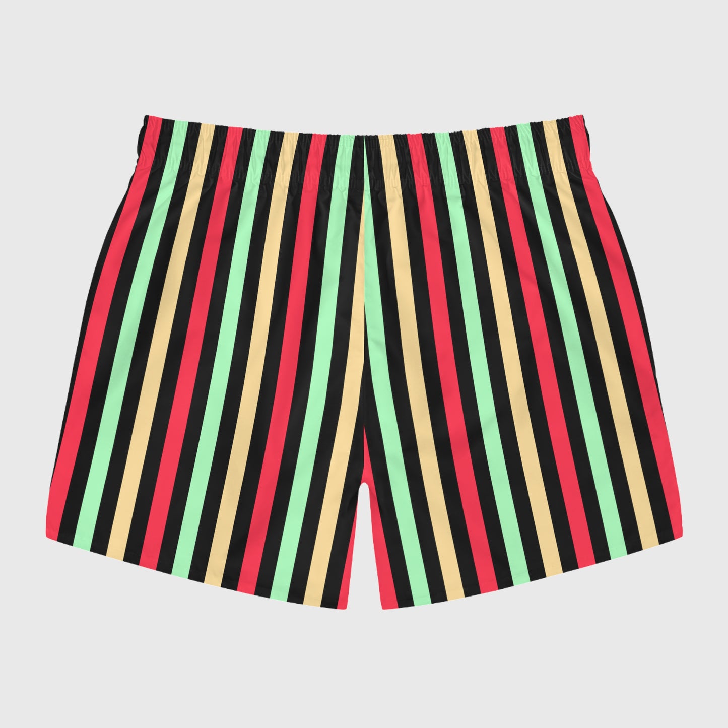 Retro Pastel Striped Swim Trunks