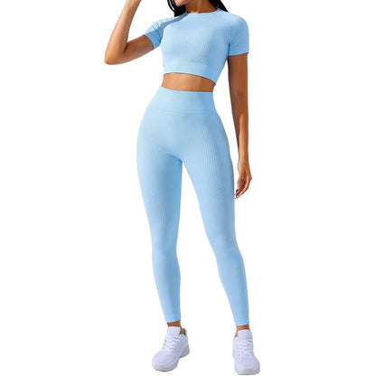 Threaded High Waist Gym Set