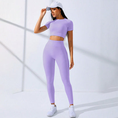 Threaded High Waist Gym Set