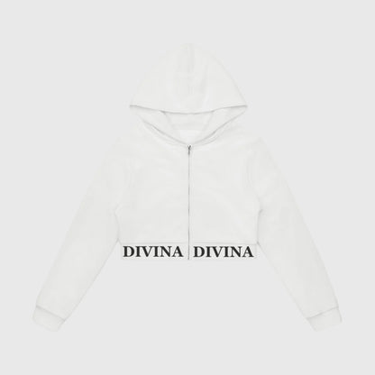 Women's SANTA DIVINA Zip Up Crop Hoodie