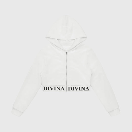 Women's SANTA DIVINA Zip Up Crop Hoodie