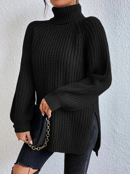 Threadwinter Original Turtleneck Slit Loose Sweater