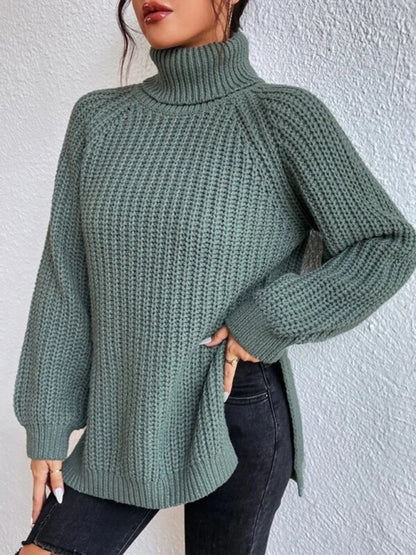 Threadwinter Original Turtleneck Slit Loose Sweater