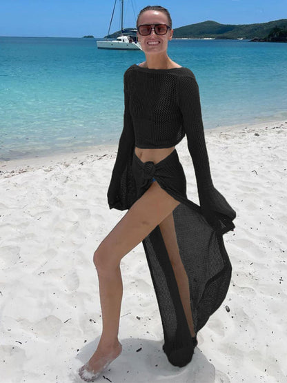 Knitted Two-Piece Bikini Cover-Up